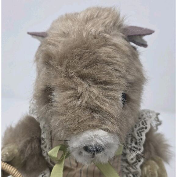 Merrythought Mrs Bumplin Mouse Ironbridge Shrops England Hat Flower Basket 1985 - Picture 4 of 15